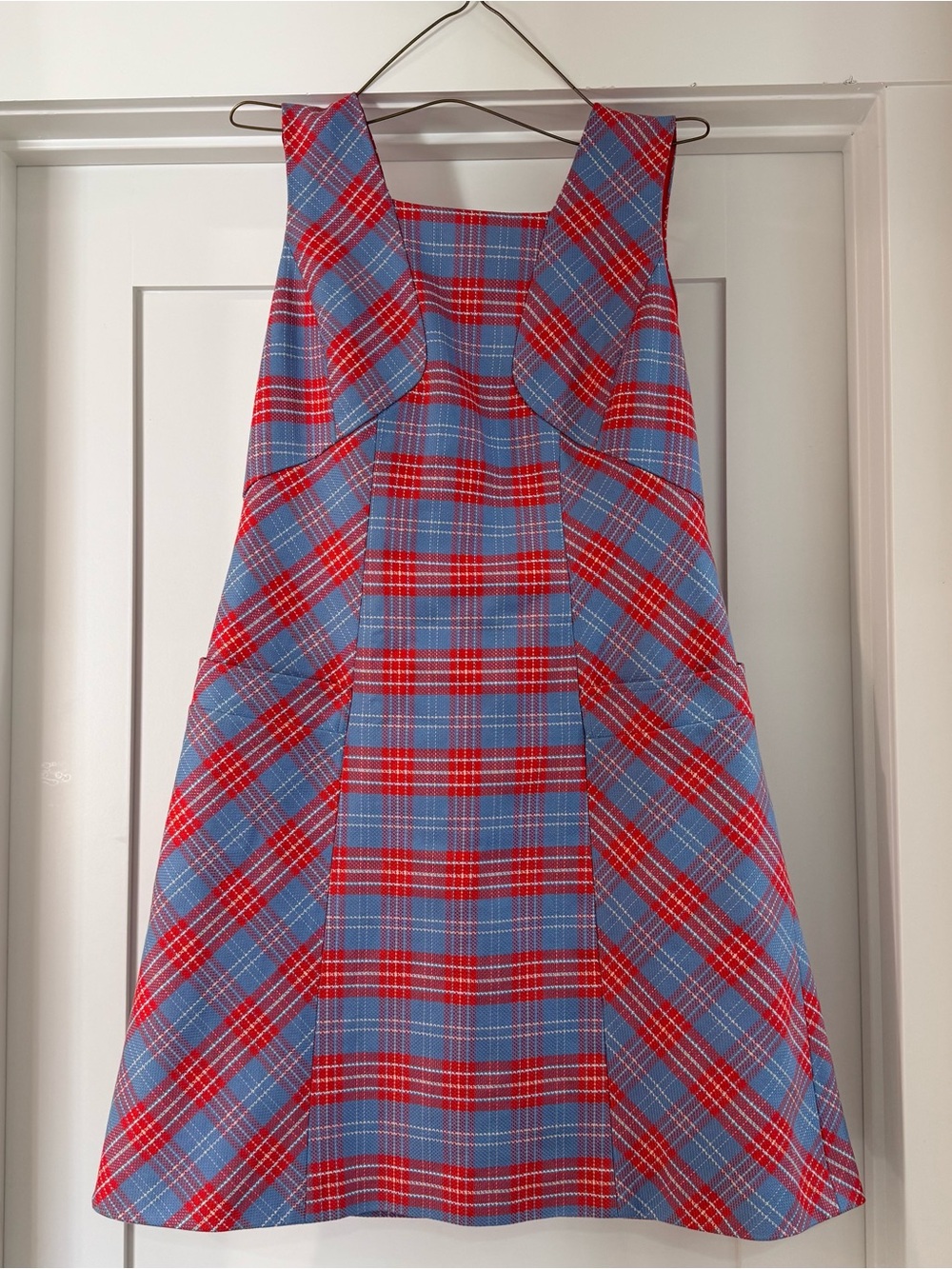 Brooks Brothers Red and Blue Plaid Pinafore Dress for Girls
